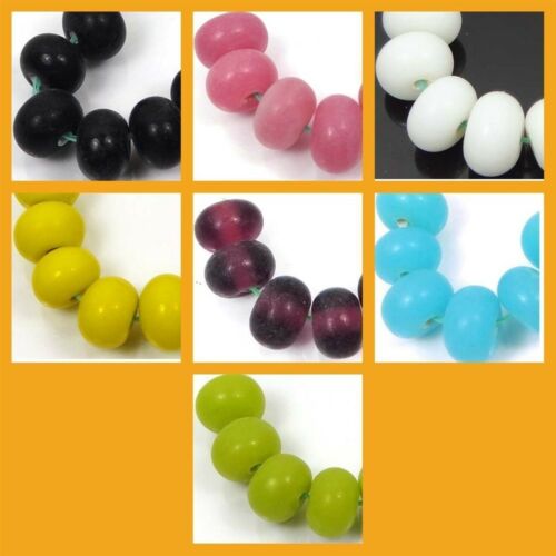 Lampwork Handmade Plain Color Spacer Rondelle Beads (6)  - Choose Color
